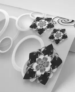 Abstraktní tapety Tapeta abstraktní šperky v černobílém