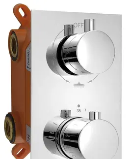 Koupelnové baterie SAPHO KIMURA podomítková sprchová termostatická baterie, box, 3 výstupy, chrom KU383