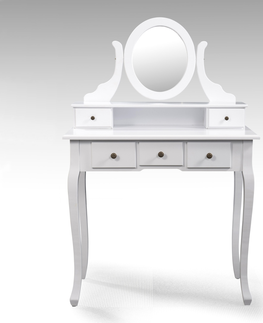 Postele Toaletní stolek se zrcadlem JERAI, bílá