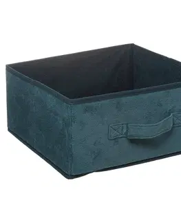Úložné boxy DekorStyle Úložný textilní box Volk 31x15 cm zelený
