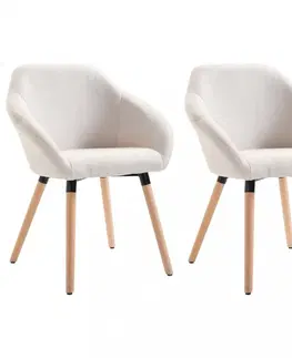 Židle Jídelní židle látka / dřevo Dekorhome Krémová