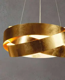 Závěsná světla Marchetti Závěsné svítidlo Pura LED s plátkovým zlatem 60 cm