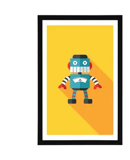 Roboti Plakát s paspartou veselý robot