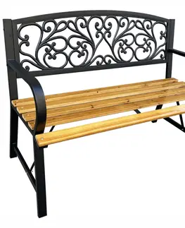 Zahradní lavice Ak furniture Zahradní lavička NERINA černá/jedlové dřevo