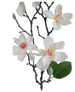 Květiny Umělá větvička Magnolie bílá, 64 cm