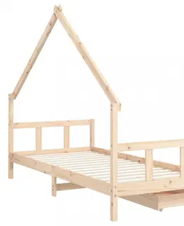 Dětské pokoje Dětská domečková postel se šuplíky Dekorhome 90 x 200 cm