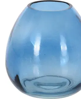 Vázy skleněné Skleněná váza Adda, modrá, 11 x 10,5 cm