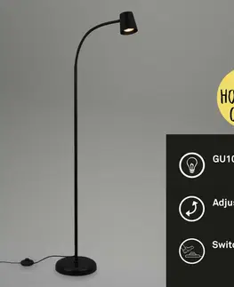 Moderní stojací lampy BRILONER Stojací svítidlo, 127,5 cm, 1x GU10, max. 9W, černá BRILO 1476015
