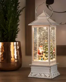 Vánoční vnitřní dekorace Konstsmide Christmas LED vodní lucerna Santa Claus se psem