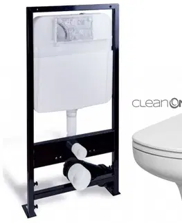 WC sedátka PRIM předstěnový instalační systém bez tlačítka + WC CERSANIT CLEANON COLOUR + SEDÁTKO PRIM_20/0026 X CN1