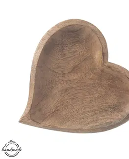 Podnosy a tácy Orion Dřevěný tác Mango Srdce 25 x 25 cm