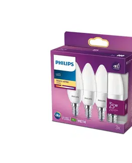 LED osvětlení Philips SADA 3x LED Žárovka Philips B35 E14/4W/230V 2700K 