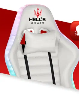 Herní křesla Herní židle HC-1003 LED RGB bílá