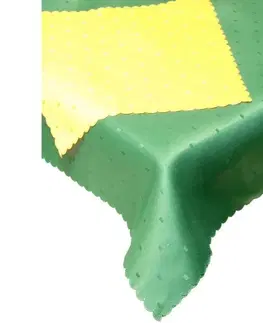 Ubrusy Forbyt, Ubrus s nešpinivou úpravou, Obdélníčky, čtverec tmavě zelená 140 x 140 cm