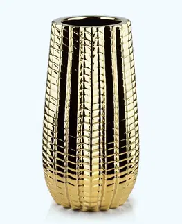 Dekorativní vázy Mondex Keramická váza CACTUS 27 cm zlatá