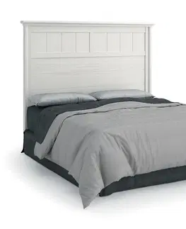 Luxusní a stylové postele Estila Moderní designová masivní postel Amberes z borovicového dřeva s vysokým čelem s možností volitelné barevnosti 144cm
