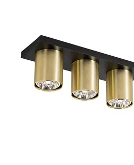 Bodova svetla Moderní stropní bodové svítidlo černé se zlatým 3-světlem - Tubo