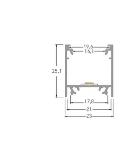 LED profily BRUMBERG BRUMBERG montážní profil 25 mm délka 2 m hliník