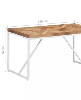 Jídelní stoly Jídelní stůl hnědá / bílá Dekorhome 160x70x76 cm