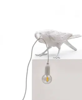 Venkovní designová světla SELETTI LED deko terasové světlo Bird Lamp, hrající bílá