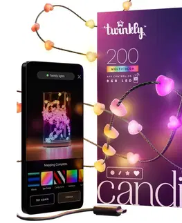 Vánoční dekorace Twinkly Twinkly TWKH200RGB-G - LED RGB Stmívatelný vánoční řetěz 200xLED 14 m USB Wi-Fi 
