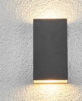 Venkovní nástěnná svítidla Lindby Hranaté LED venkovní nástěnné svítidlo Weerd