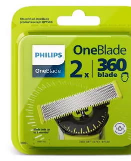 Zastřihovače vlasů a vousů Výměnné břity 360 pro Philips OneBlade QP420/50, 2 ks