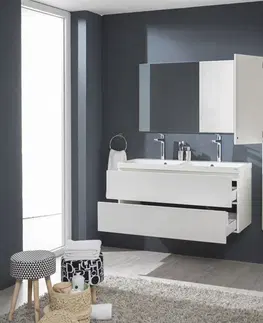 Koupelnový nábytek MEREO Aira, koupelnová skříňka s keramickym umyvadlem 121 cm, bílá CN713