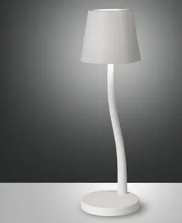 Venkovní osvětlení terasy Fabas Luce LED stolní lampa Judy, baterie, IP54, bílá