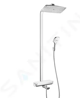 Sprchy a sprchové panely HANSGROHE Raindance Select Sprchový set Showerpipe 360 s vanovým termostatem, 3 proudy, bílá/chrom 27113400