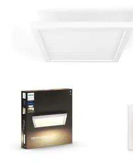 Chytré osvětlení Hue LED White Ambiance Stropní panel Philips Aurelle BT 8719514382626 24,5W 2200lm 2200-6500K 230V, bílý čtverec 30x30cm s dálkovým ovladačem a Bluetooth