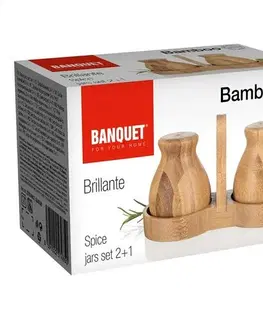 Slánky a pepřenky Banquet 3dílná sada kořenek BRILLANTE Bamboo