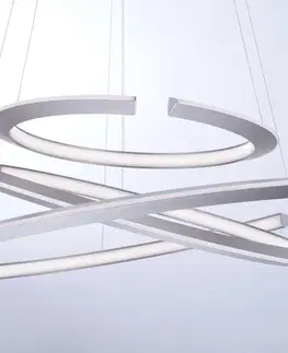 Designová závěsná svítidla PAUL NEUHAUS LED závěsné svítidlo kruhové v barvě oceli s nastavitelnou barvou světla a funkcí stmívání 2700-5000K