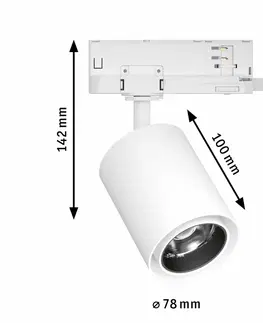 Svítidla pro Paulmann 3fázové kolejnice PAULMANN ProRail3 LED lištový spot Kratos 50° 9W 4000K 230V bílá