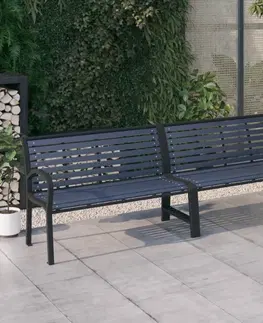 Zahradní lavice Dvojitá zahradní lavička WPC / kov Dekorhome Černá