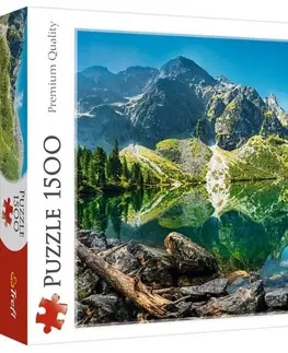 Hračky puzzle TREFL - Puzzle Jezero Oeschinen, Alpy, Švýcarsko 1500