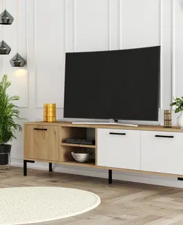 Televizní stolky Televizní stolek AURORA dub bílý