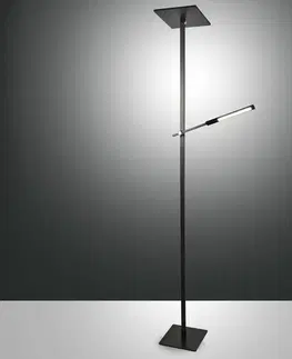 Stojací lampy Fabas Luce LED stojací lampa Ideal se čtecím ramenem, černá