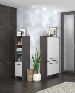 Koupelnový nábytek Koupelnová skříňka SPLIT 21 horní, beton dunkel/bílá