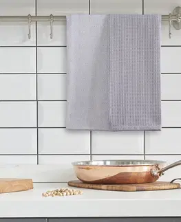 Utěrky DecoKing Kuchyňská utěrka Louie šedá, 50 x 70 cm, sada 3 ks