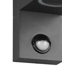 Venkovní nástěnná svítidla s čidlem pohybu Trio Lighting Venkovní Roya 1 zdroj senzor, hranaté antracit