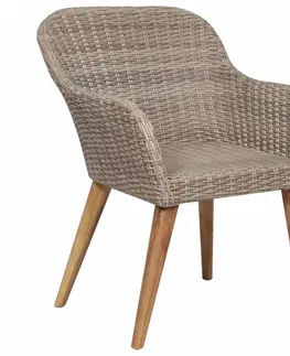 Zahradní křesla a židle Zahradní židle 2 ks s poduškami polyratan Dekorhome Černá