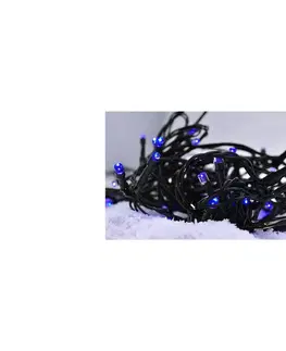 Vánoční dekorace Vánoční osvětlení dekorativní řetěz LED  3m, 20xLED, 3x AA, modré světlo, zelený kabel 1V50-B