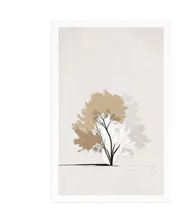 Stromy a listy Plakát minimalistický strom s listy