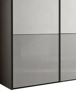 Šatní skříně s posuvnými dvěřmi Skříň Includo Glas Sklo Bílé/šedé,š.cca 336cm