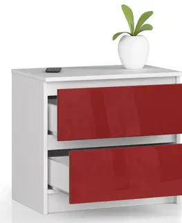 Komody Ak furniture Komoda Liv 60 cm červená lesklá