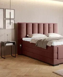 Postele Čalouněná postel VEROS Boxsprings 160 x 200 cm Lukso 24