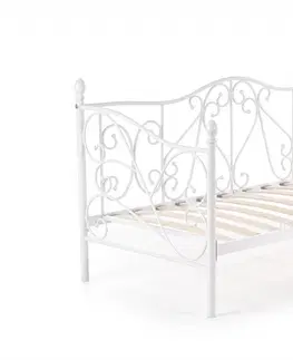 Postele HALMAR Kovová postel Sumatra 90x200 jednolůžko bílé