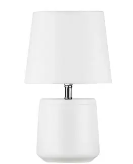 Designové stolní lampy NOVA LUCE stolní lampa ALICIA chrom a bílý kov bílé stínidlo E14 1x5W IP20 bez žárovky 8805201
