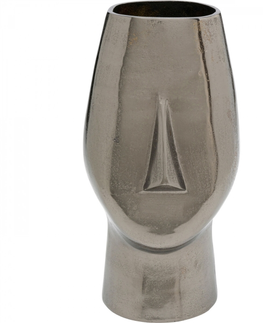 Vázy z hliníku a oceli KARE Design Šedá kovová váza Viso 25cm
